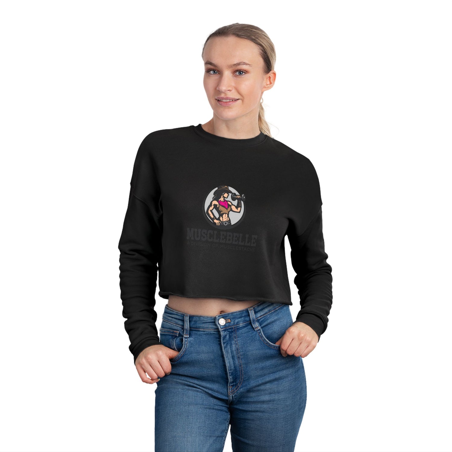 Musclebelle Women's Cropped Sweatshirt - Stylish Activewear for Fitness Lovers