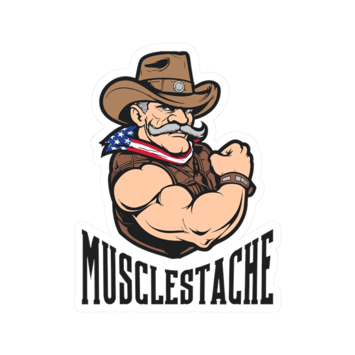 Peel and Stick Musclestache Stickers