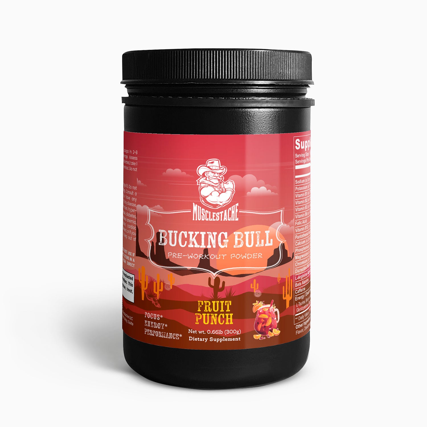 BUCKING BULL PRE-WORKOUT POWDER (FRUIT PUNCH)