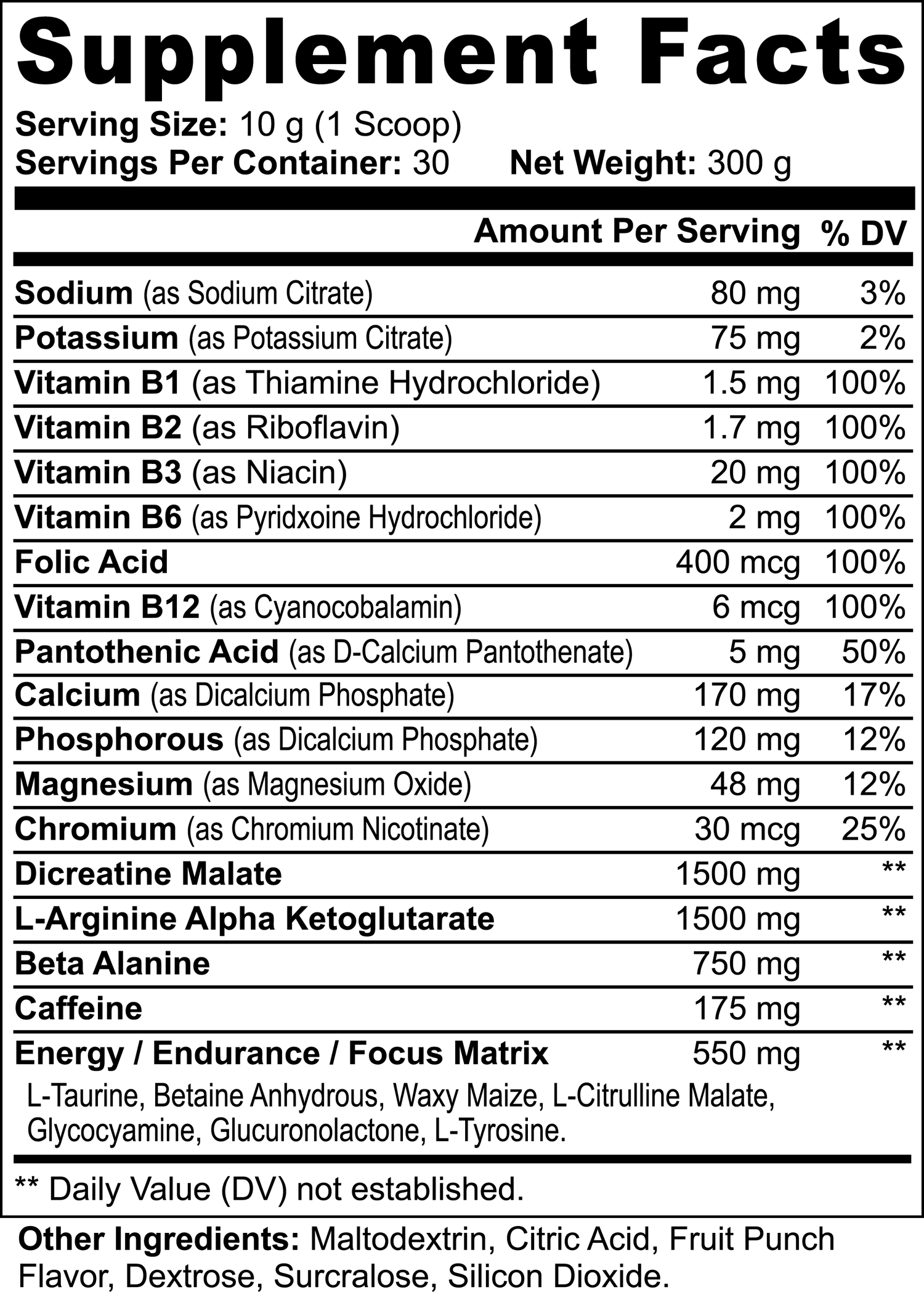 BUCKING BULL PRE-WORKOUT POWDER (FRUIT PUNCH)