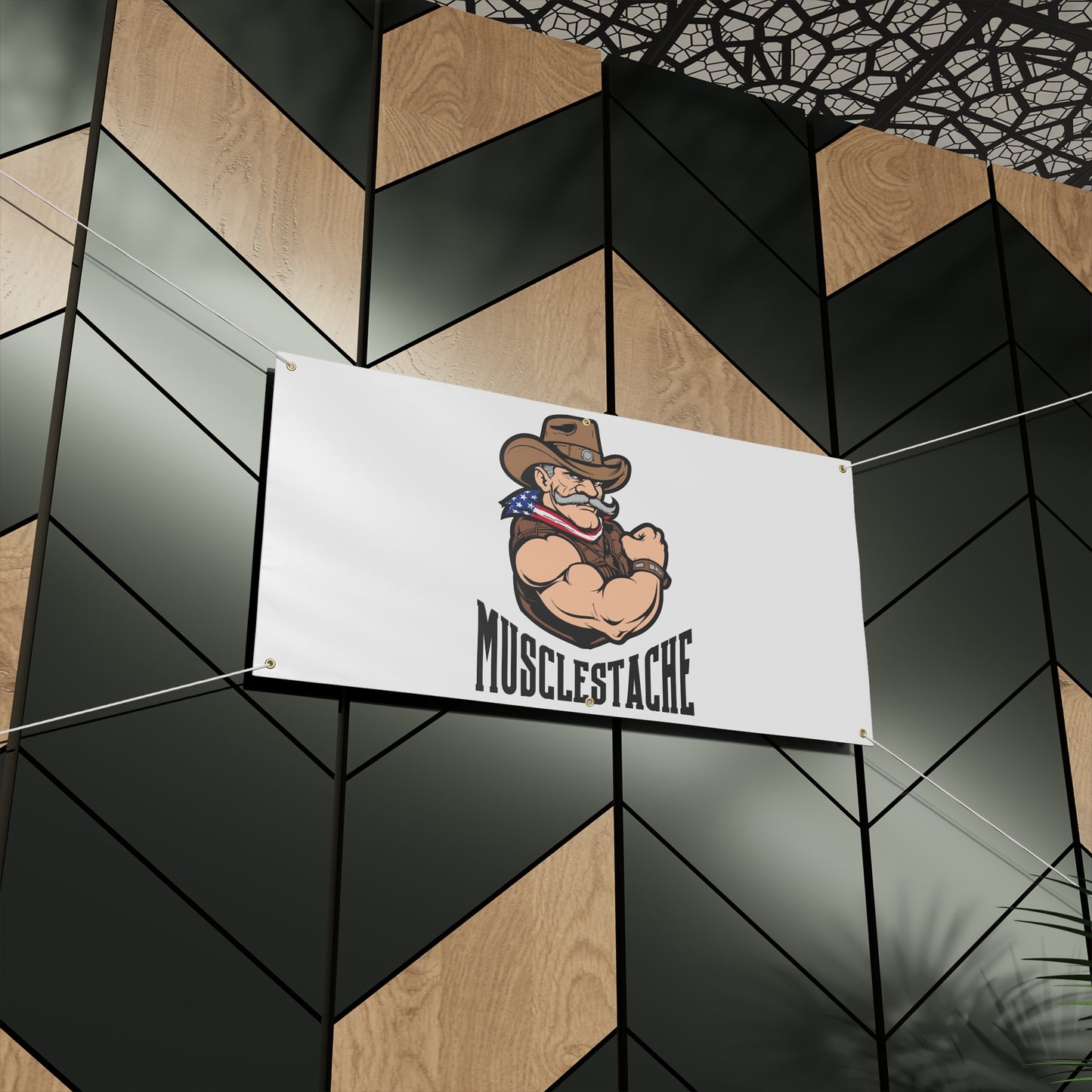 Musclestache Matte Banner