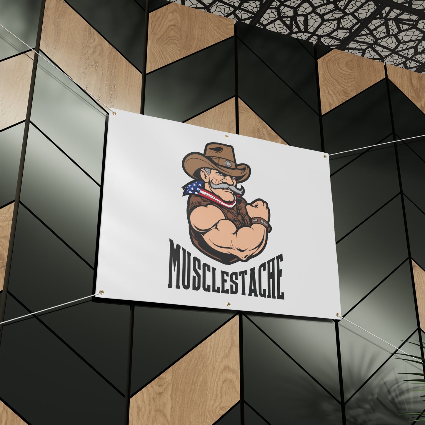 Musclestache Matte Banner