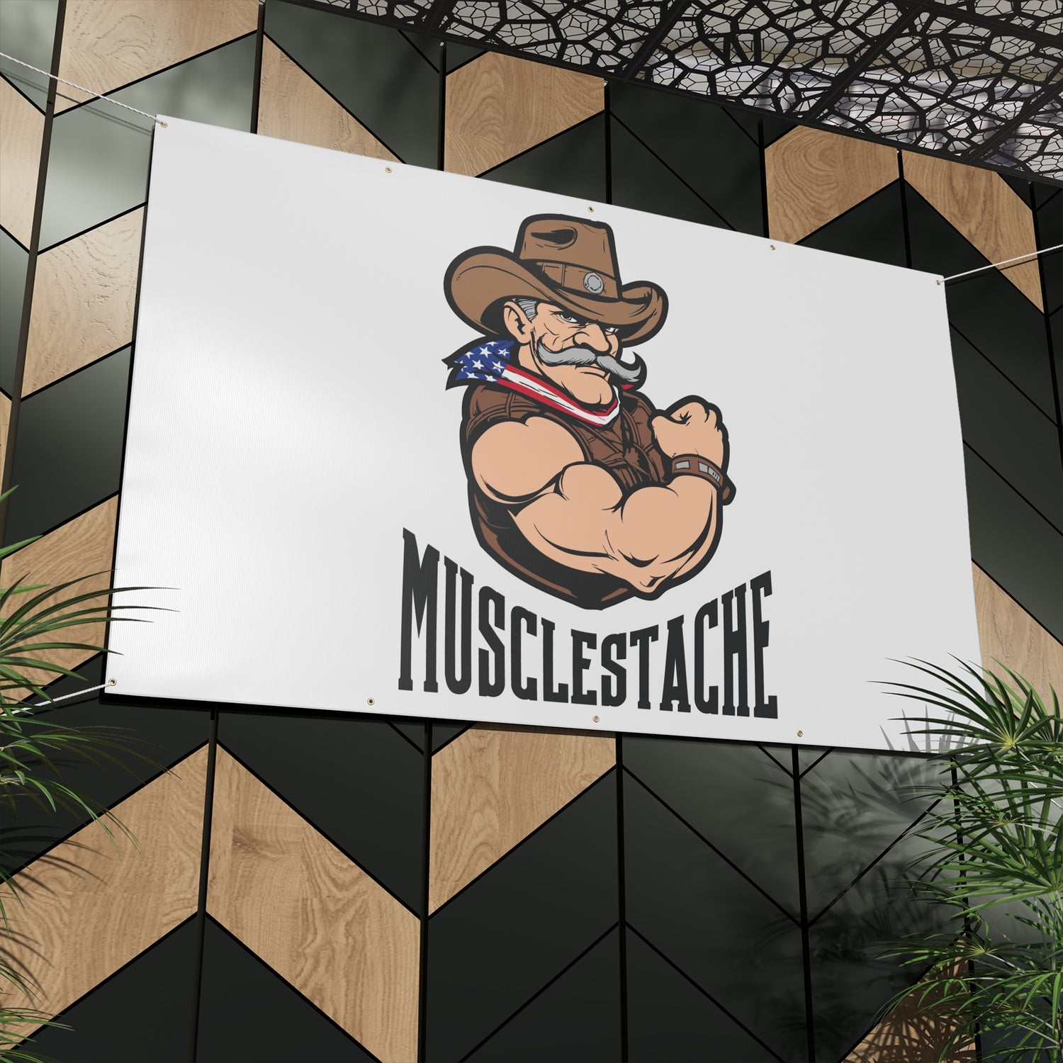 Musclestache Matte Banner