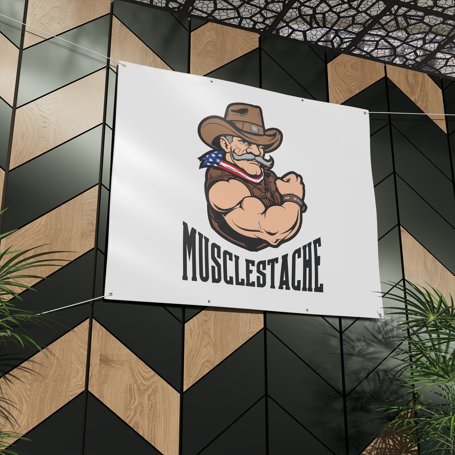 Musclestache Matte Banner