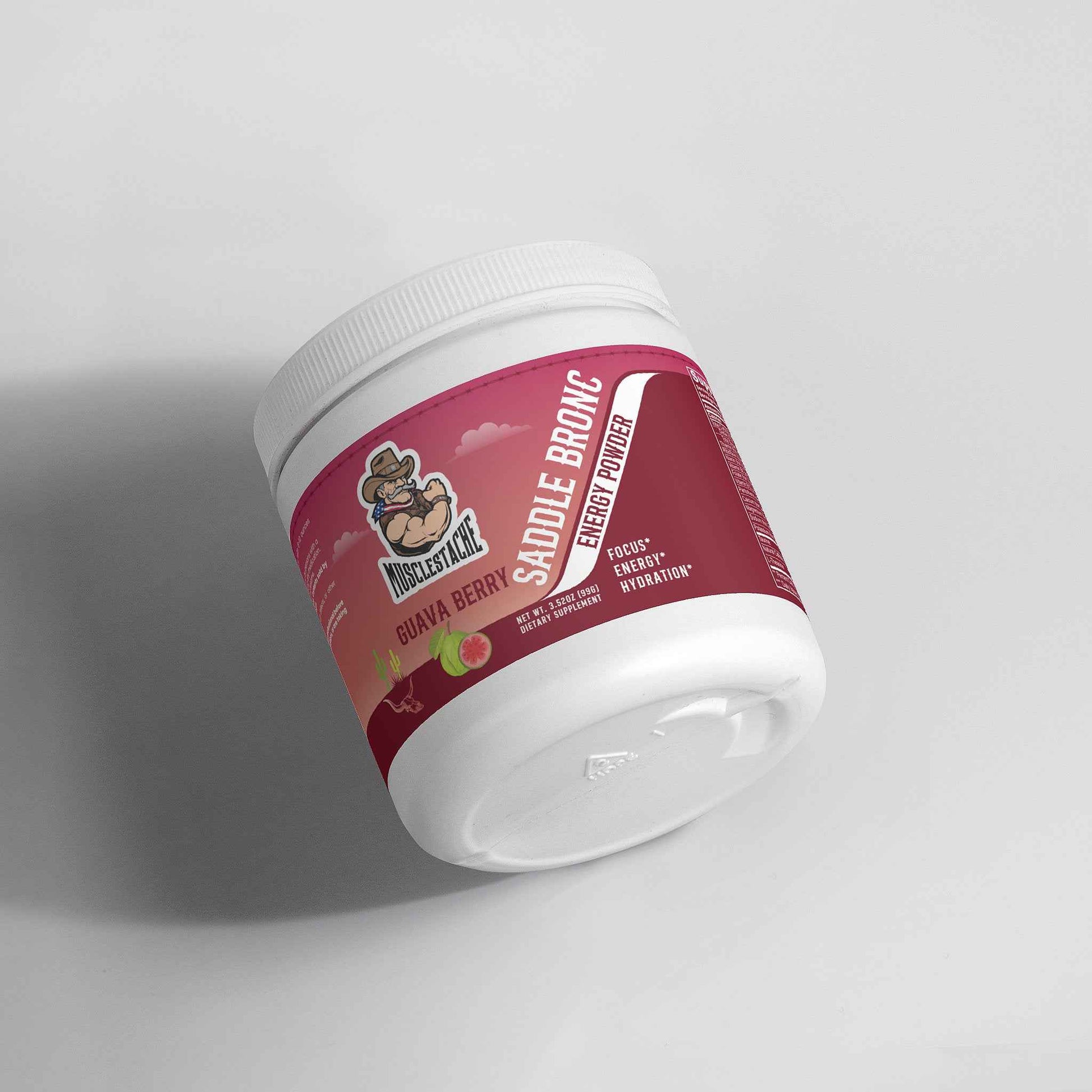 SADDLE BRONC ENERGY POWDER - Guava Berry Flavor for Enhanced Energy - Musclestache