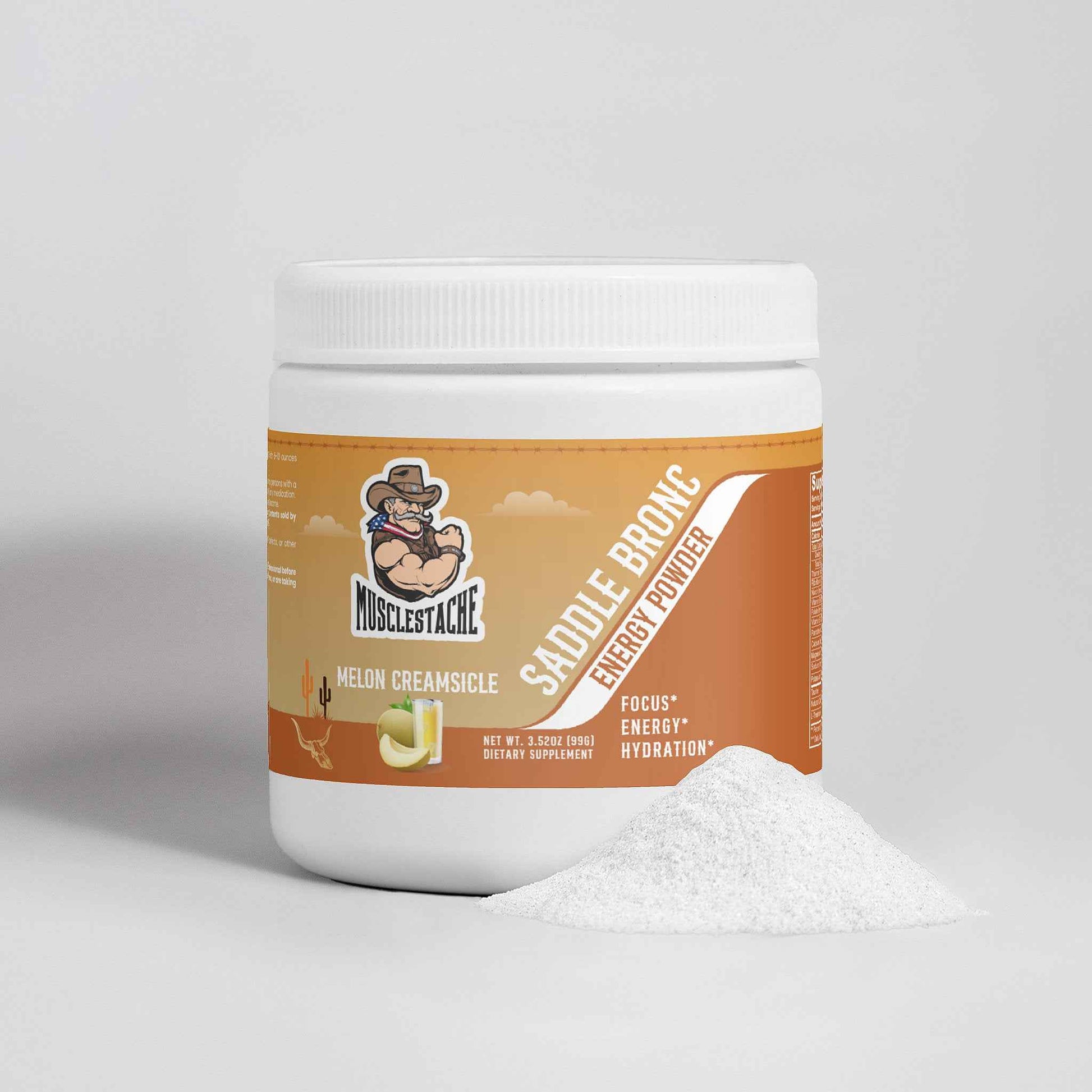 Saddle Bronc Energy Powder - Melon Creamsicle Flavor for Enhanced Energy Boost - Musclestache