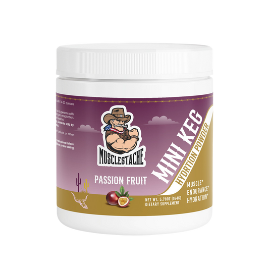 MINI KEG HYDRATION POWDER - PASSION FRUIT for Optimal Hydration - Musclestache