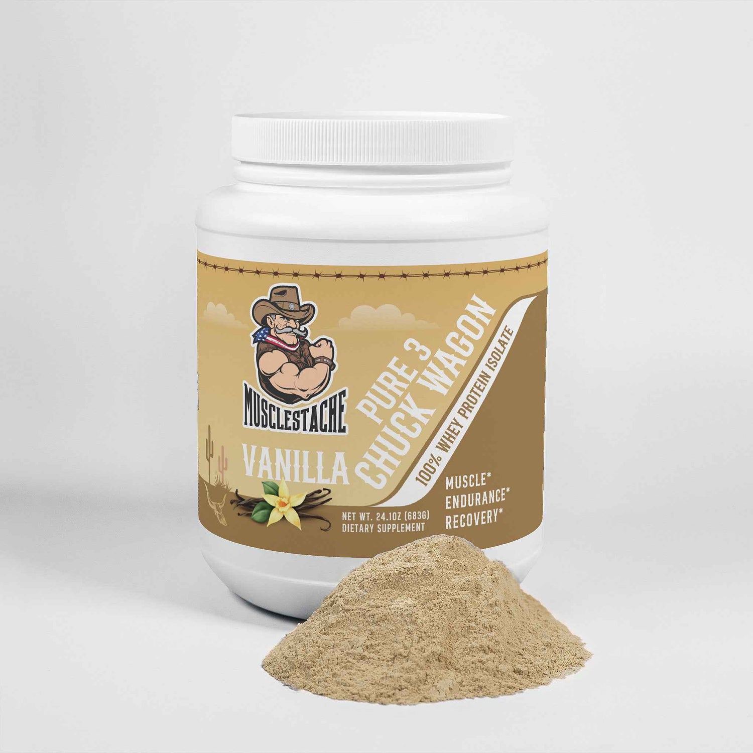 PURE3 CHUCK WAGON 100% Whey Protein Isolate (Vanilla) - Musclestache