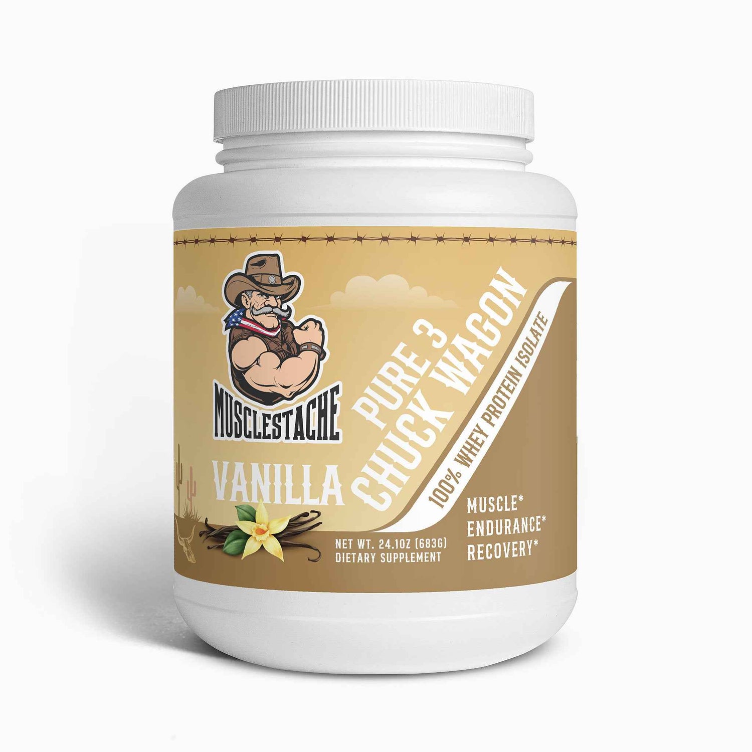 PURE3 CHUCK WAGON 100% Whey Protein Isolate (Vanilla) - Musclestache