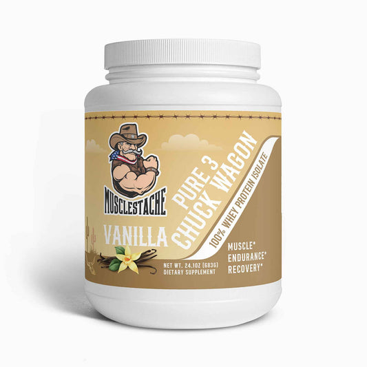 PURE3 CHUCK WAGON 100% Whey Protein Isolate (Vanilla) - Musclestache
